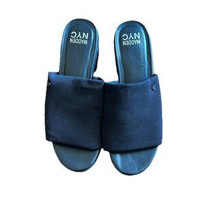 Black Slip On Shoes Chunky Sz 10 Stretchy Top Material With Shimmer Madden NYC